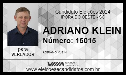 Candidato ADRIANO KLEIN 2024 - IPORÃ DO OESTE - Eleições