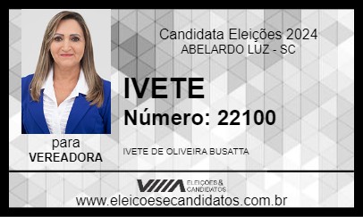 Candidato IVETE 2024 - ABELARDO LUZ - Eleições