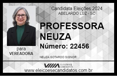 Candidato PROFESSORA NEUZA 2024 - ABELARDO LUZ - Eleições