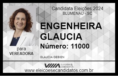 Candidato ENGENHEIRA GLAUCIA 2024 - BLUMENAU - Eleições