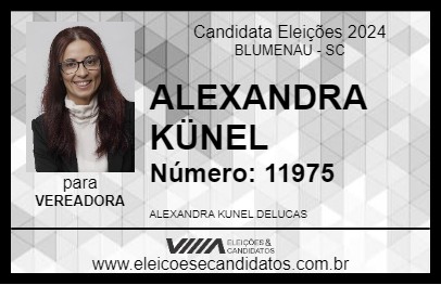 Candidato ALEXANDRA KÜNEL 2024 - BLUMENAU - Eleições