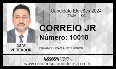 Candidato CORREIO JR 2024 - ITAJAÍ - Eleições