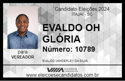 Candidato EVALDO OH GLÓRIA 2024 - ITAJAÍ - Eleições