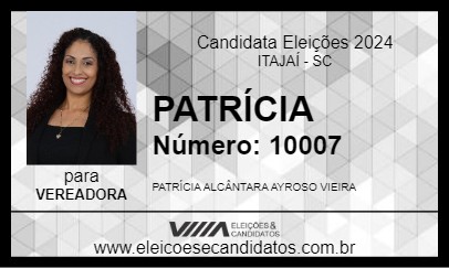 Candidato PATRÍCIA DA AMARCURA 2024 - ITAJAÍ - Eleições