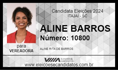 Candidato ALINE BARROS 2024 - ITAJAÍ - Eleições