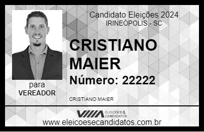 Candidato CRISTIANO MAIER 2024 - IRINEÓPOLIS - Eleições