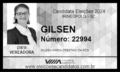 Candidato GILSEN 2024 - IRINEÓPOLIS - Eleições