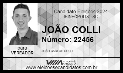 Candidato JOÃO COLLI 2024 - IRINEÓPOLIS - Eleições