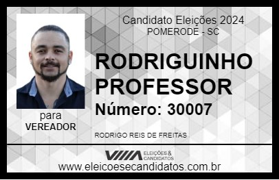 Candidato RODRIGUINHO PROFESSOR 2024 - POMERODE - Eleições