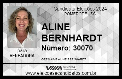 Candidato ALINE BERNHARDT 2024 - POMERODE - Eleições