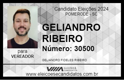 Candidato GELIANDRO RIBEIRO 2024 - POMERODE - Eleições