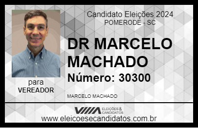 Candidato DR MARCELO MACHADO 2024 - POMERODE - Eleições