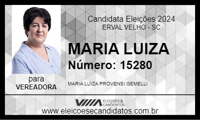 Candidato MARIA LUIZA 2024 - ERVAL VELHO - Eleições