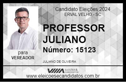 Candidato PROFESSOR JULIANO 2024 - ERVAL VELHO - Eleições