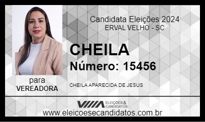 Candidato CHEILA 2024 - ERVAL VELHO - Eleições