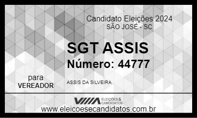 Candidato SGT ASSIS 2024 - SÃO JOSÉ - Eleições