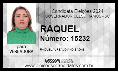 Candidato RAQUEL 2024 - GOVERNADOR CELSO RAMOS - Eleições