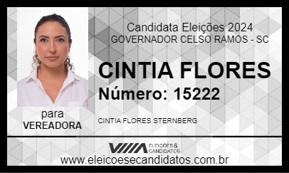 Candidato CINTIA FLORES 2024 - GOVERNADOR CELSO RAMOS - Eleições