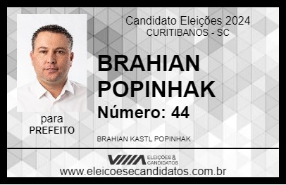 Candidato BRAHIAN POPINHAK 2024 - CURITIBANOS - Eleições