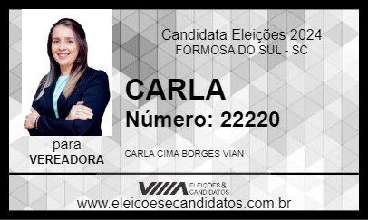 Candidato CARLA 2024 - FORMOSA DO SUL - Eleições