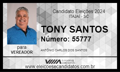 Candidato TONY SANTOS 2024 - ITAJAÍ - Eleições