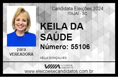 Candidato KEILA DA SAÚDE 2024 - ITAJAÍ - Eleições