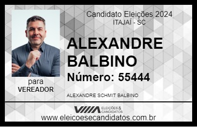 Candidato ALEXANDRE BALBINO 2024 - ITAJAÍ - Eleições