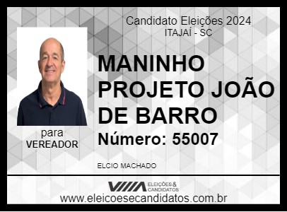 Candidato MANINHO PROJETO JOÃO DE BARRO 2024 - ITAJAÍ - Eleições