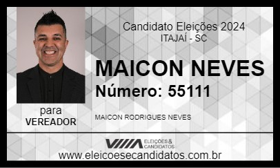 Candidato MAICON NEVES 2024 - ITAJAÍ - Eleições