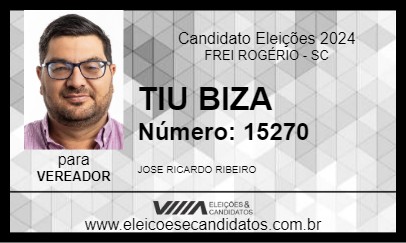 Candidato TIU BIZA 2024 - FREI ROGÉRIO - Eleições