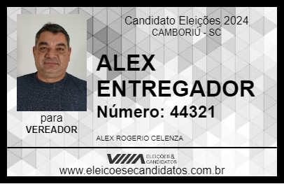 Candidato ALEX ENTREGADOR 2024 - CAMBORIÚ - Eleições