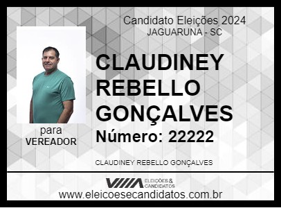 Candidato CLAUDINEY REBELLO GONÇALVES 2024 - JAGUARUNA - Eleições