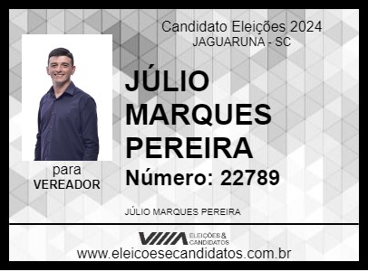 Candidato JÚLIO MARQUES PEREIRA 2024 - JAGUARUNA - Eleições