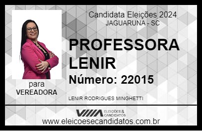 Candidato PROFESSORA LENIR 2024 - JAGUARUNA - Eleições