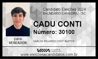 Candidato CADU CONTI 2024 - BALNEÁRIO CAMBORIÚ - Eleições