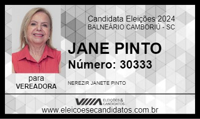 Candidato JANE PINTO 2024 - BALNEÁRIO CAMBORIÚ - Eleições