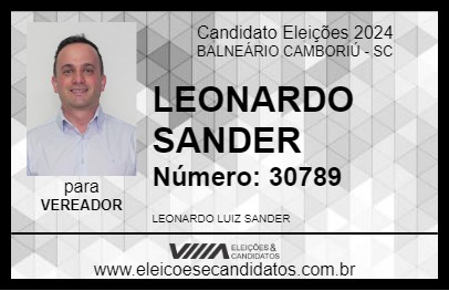 Candidato LEONARDO SANDER 2024 - BALNEÁRIO CAMBORIÚ - Eleições