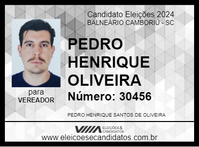 Candidato PEDRO HENRIQUE OLIVEIRA 2024 - BALNEÁRIO CAMBORIÚ - Eleições