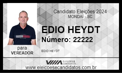 Candidato EDIO HEYDT 2024 - MONDAÍ - Eleições