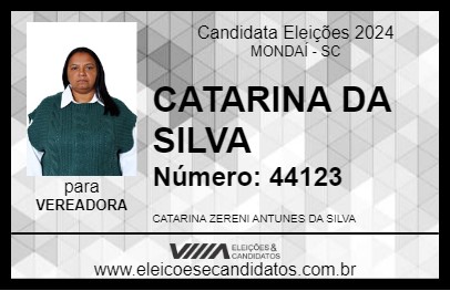 Candidato CATARINA DA SILVA 2024 - MONDAÍ - Eleições