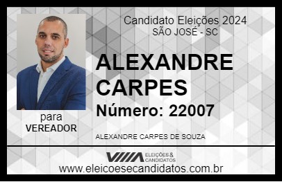 Candidato ALEXANDRE CARPES 2024 - SÃO JOSÉ - Eleições