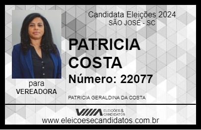 Candidato PATRICIA COSTA 2024 - SÃO JOSÉ - Eleições