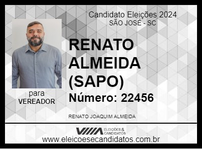 Candidato RENATO ALMEIDA (SAPO) 2024 - SÃO JOSÉ - Eleições