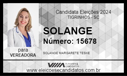 Candidato SOLANGE 2024 - TIGRINHOS - Eleições