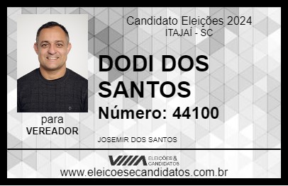 Candidato DODI DOS SANTOS 2024 - ITAJAÍ - Eleições