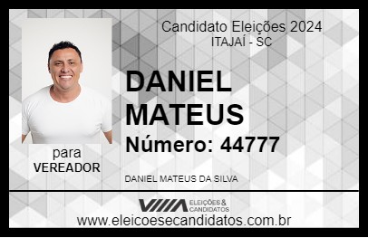 Candidato DANIEL MATEUS 2024 - ITAJAÍ - Eleições