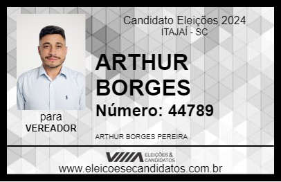 Candidato ARTHUR BORGES 2024 - ITAJAÍ - Eleições