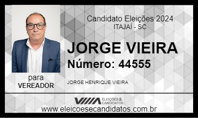 Candidato JORGE VIEIRA 2024 - ITAJAÍ - Eleições