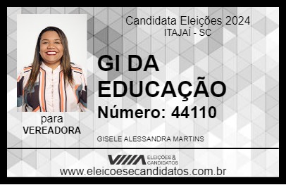 Candidato GI DA EDUCAÇÃO 2024 - ITAJAÍ - Eleições