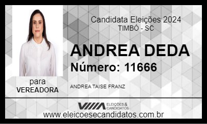 Candidato ANDREA DEDA 2024 - TIMBÓ - Eleições